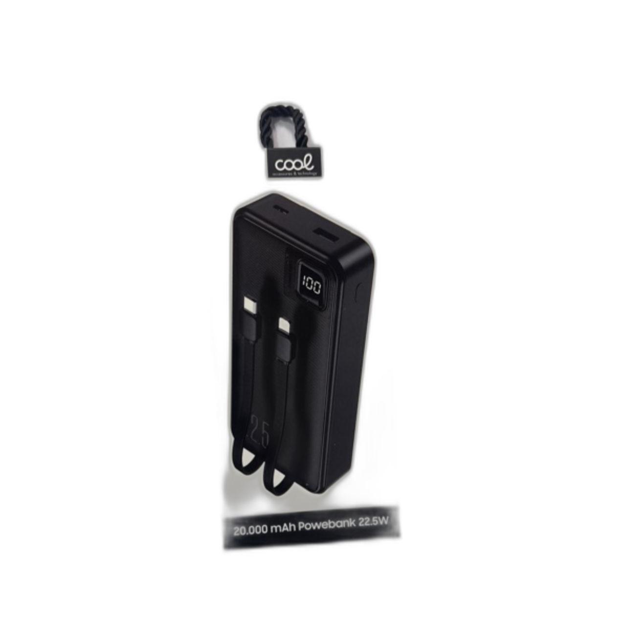 Cool Accessories Technology- Powerbank COOL- 20.000mah-USB, C, Lightning-USB C output- moderna