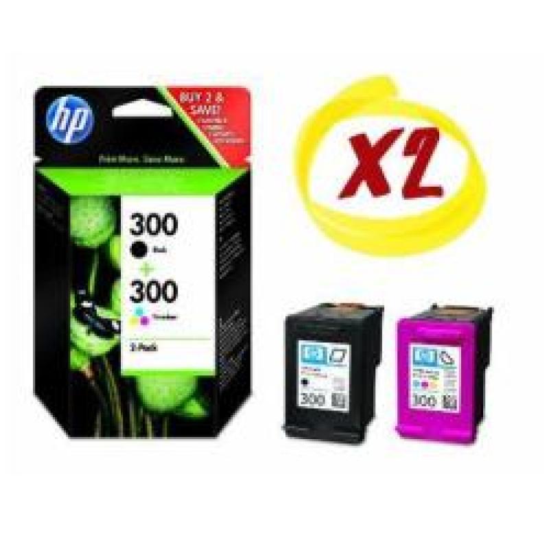 Pack tintas negra/tricolor hp 300