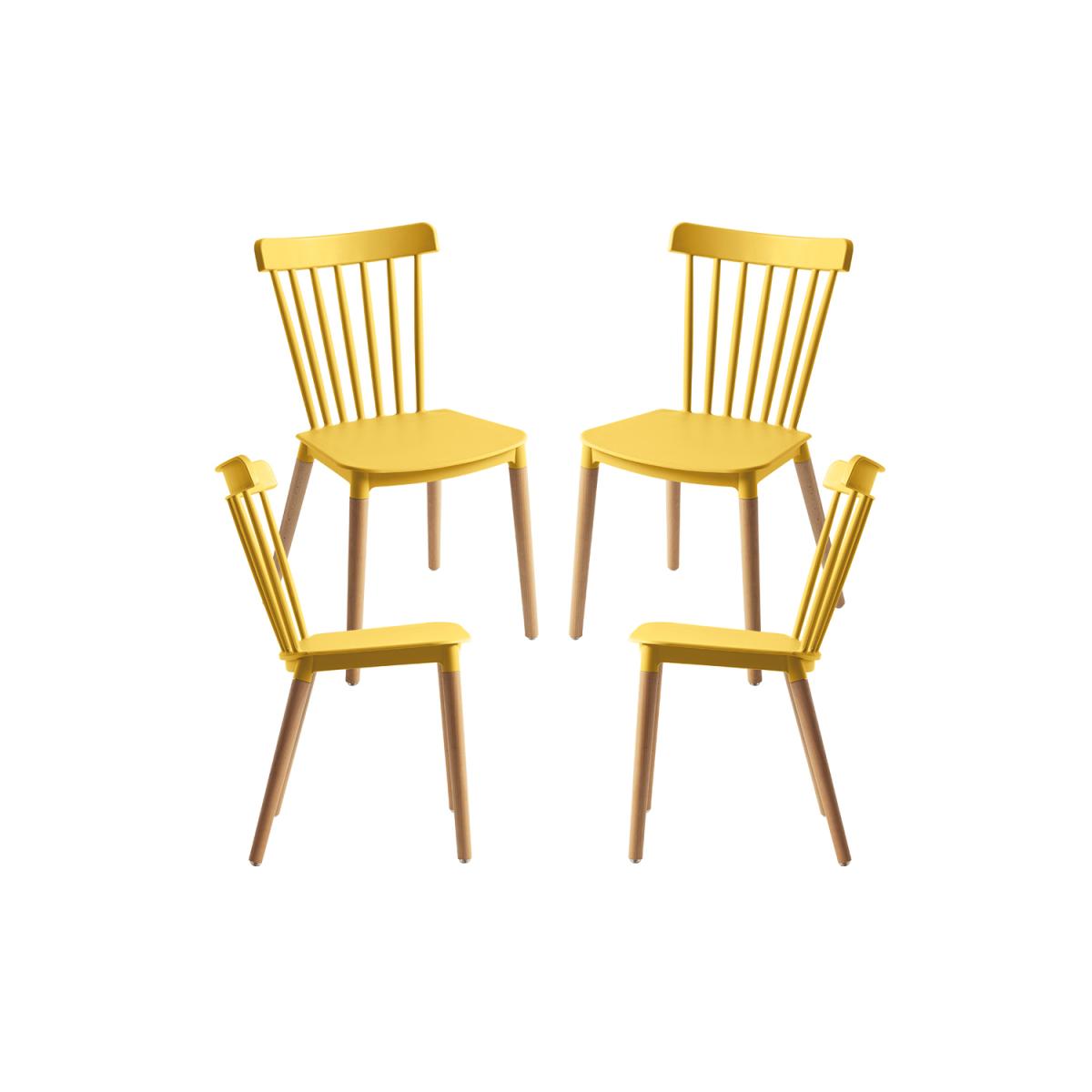 Regalos Miguel - Packs Sillas Comedor - Pack 4 Sillas Leka - Amarillo