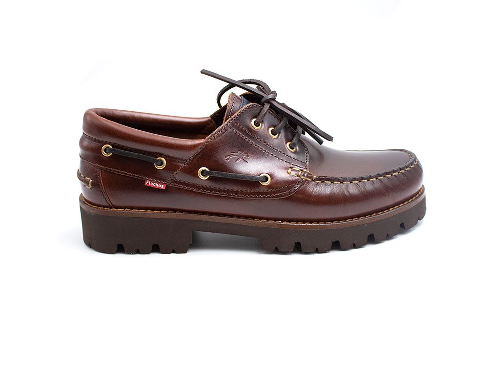Fluchos F0046 Zapato náutico fluchos ultra ligero con cordones y suela de goma, para caballero