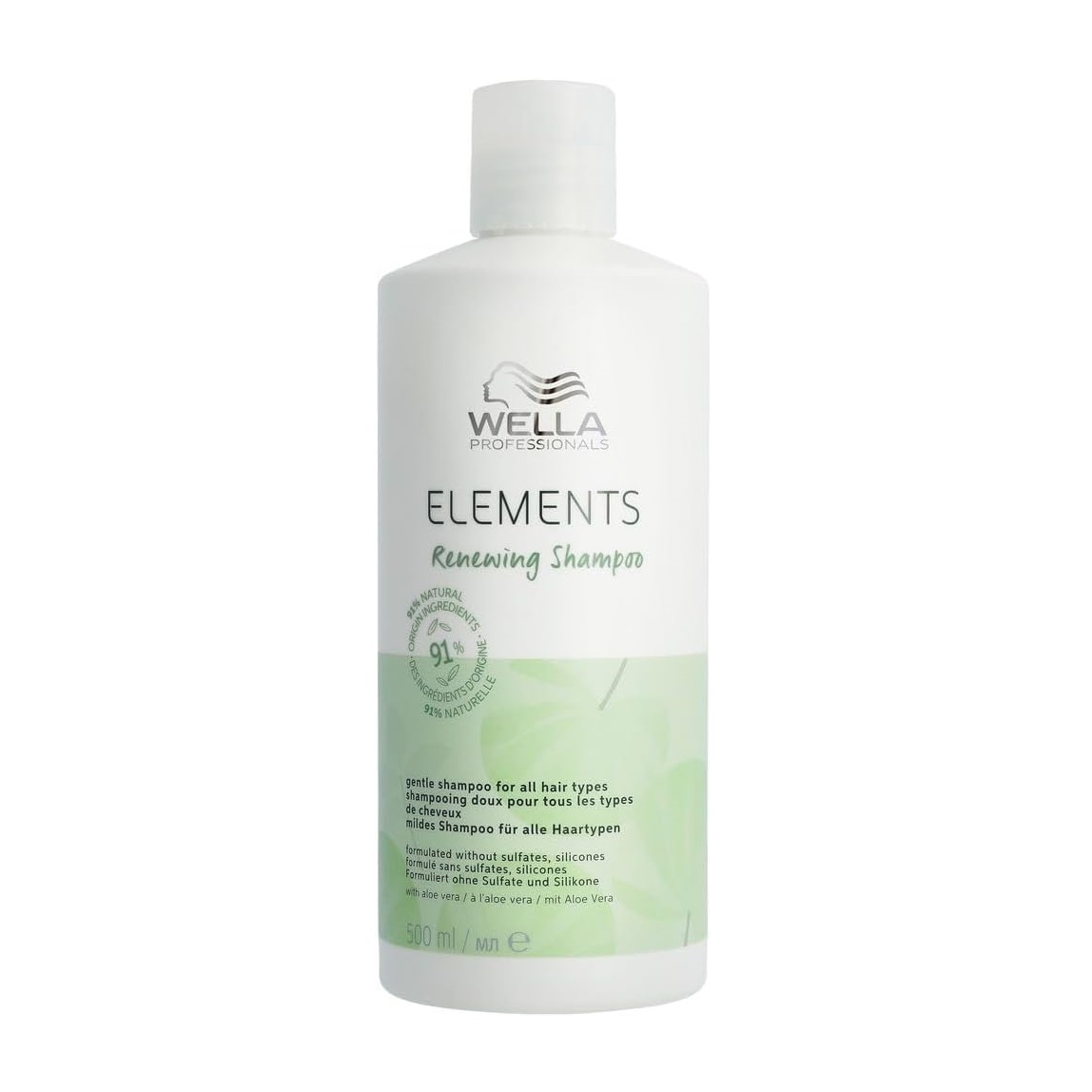 Wella Professionals Elements Renewing Shampoo. / Champú hidratante y reparador diseñado para limpiar delicadamente el cabello sin sulfatos agresivos.