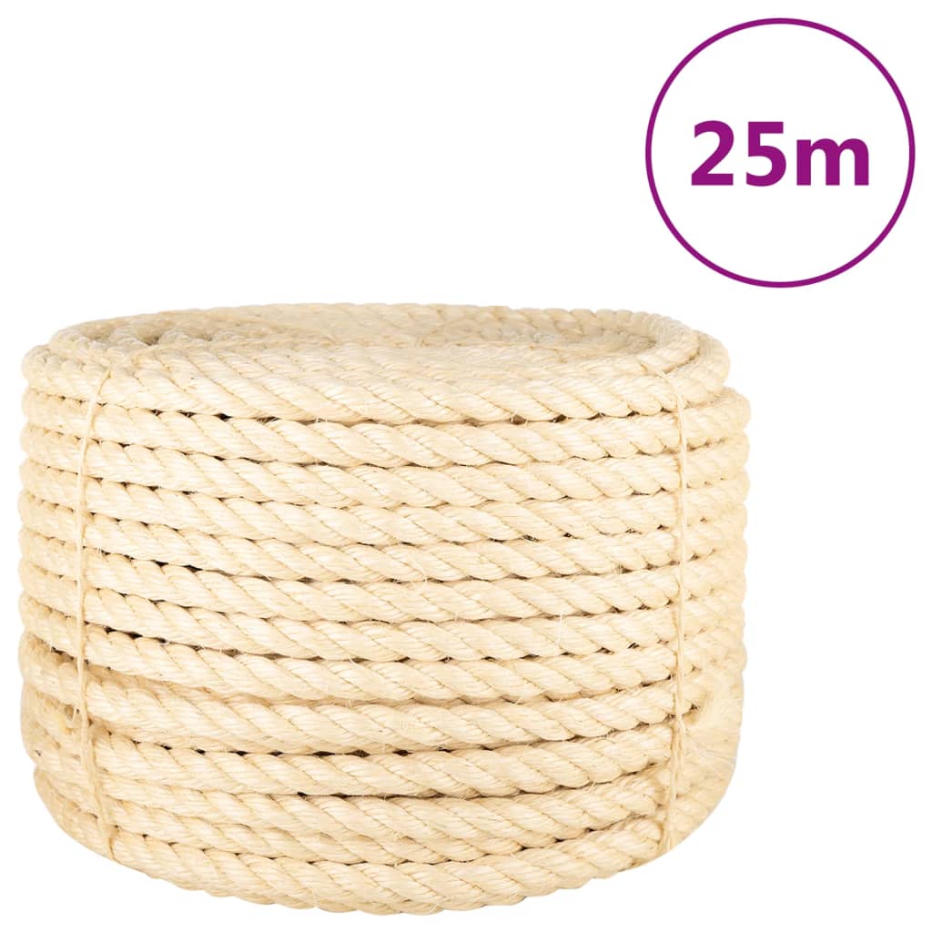 vidaXL Cuerda Cordel de Cáñamo para Artesanía Decoración 100% Sisal Longitud de 25 metros Diámetro 6 mm,  8 mm,  10 mm y mas