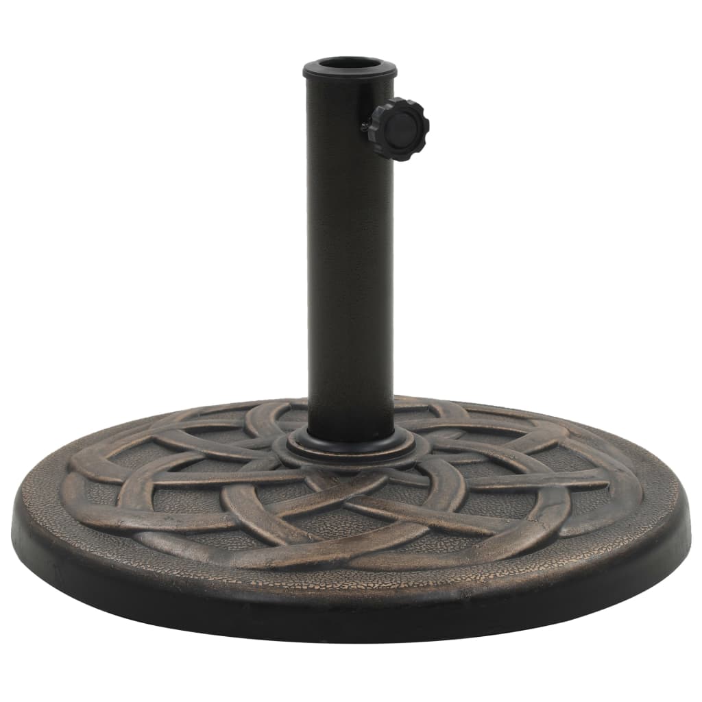 vidaXL Base Sombrilla Redonda Poliresina Bronce Soporte Parasol Tienda Peso 11 kg, 13 kg, 19 kg
