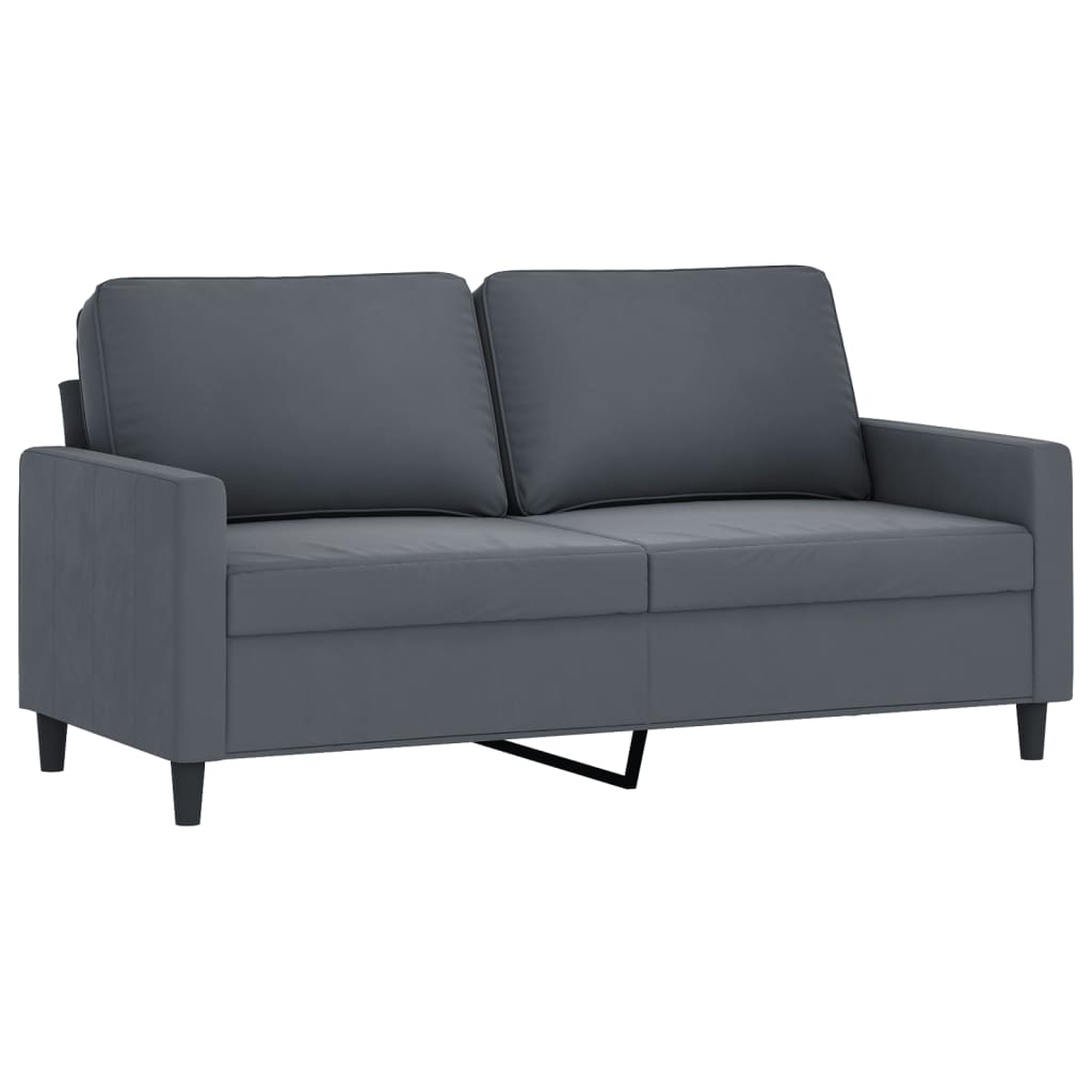 vidaXL Sofá de 2 plazas de terciopelo gris oscuro 140 cm
