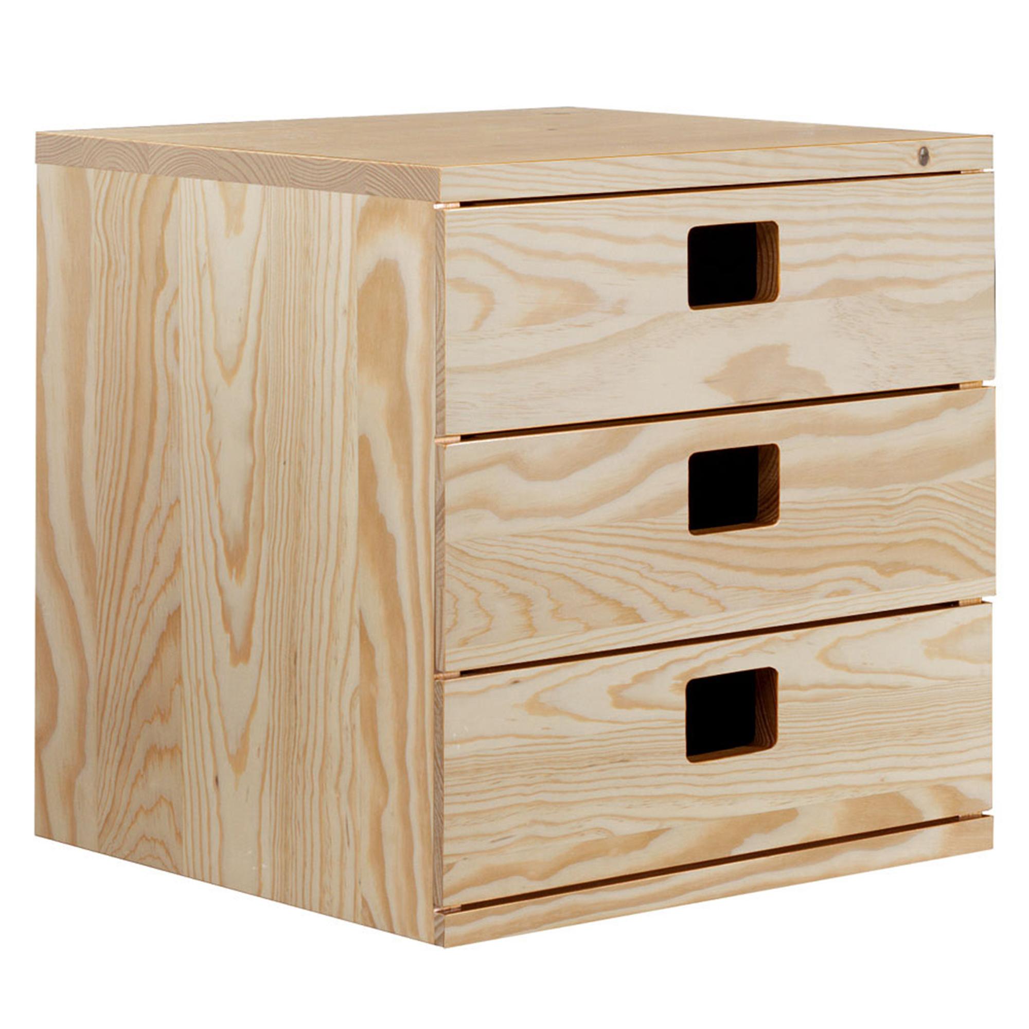 Cajonera Dinamic de madera de pino con 3 cajones 36,2x36,2x33 cm