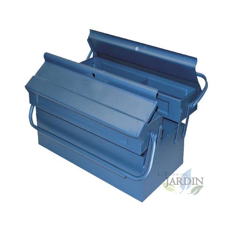 SUINGA Caja de Herramientas Metálica 3 Compartimentos 40x20x16 cm | Maletín Organizador de Herramientas | Caja Resistente