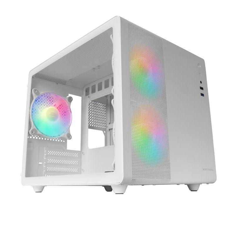 Torre PC Mars Gaming MC-400 FRGB MicroATX Cristal Templado USB 3.0 Blanca