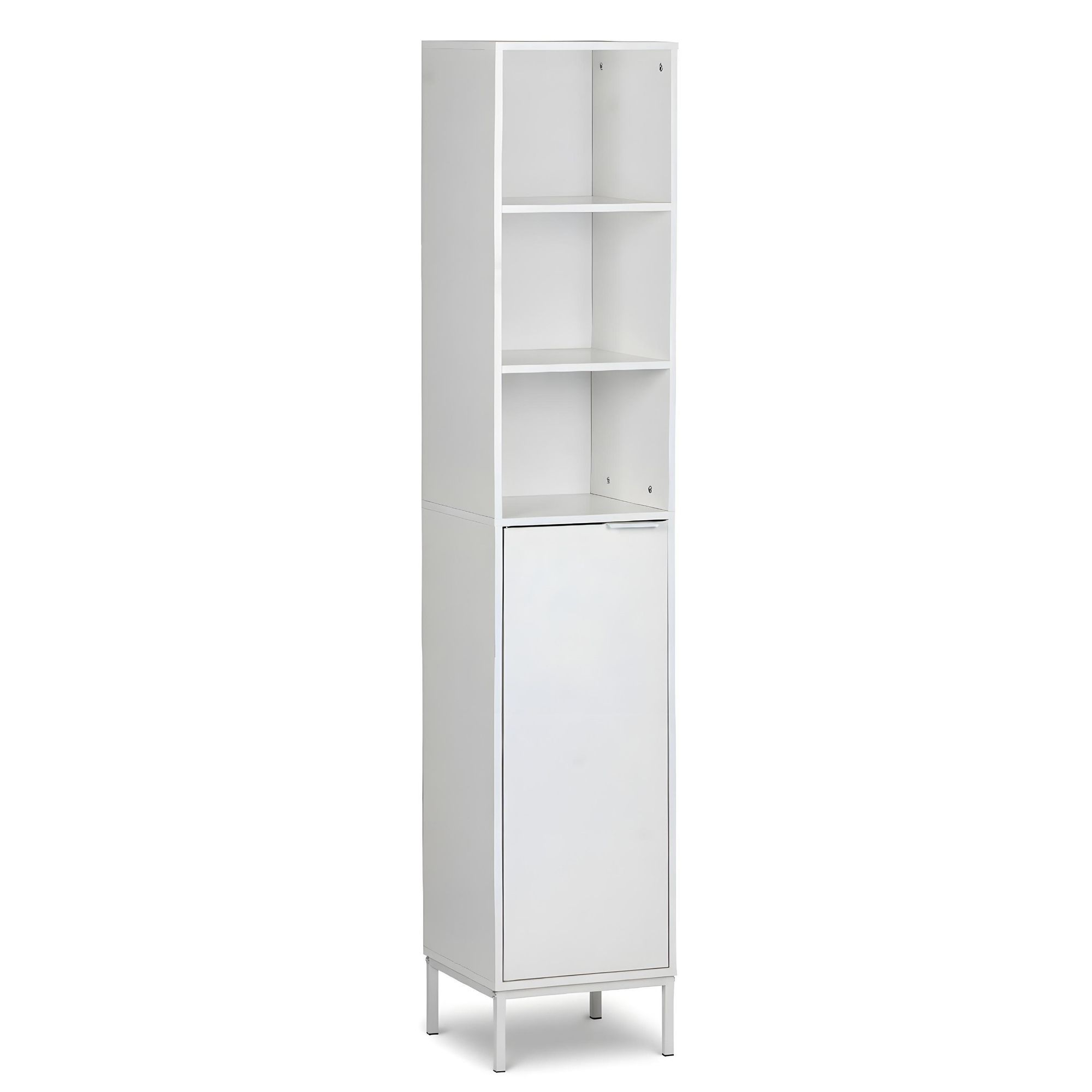 MOBLEKIT | Muebles Auxiliares de Baño de Madera y Metal, Columnas y Armarios Bajo Lavabo con Estantes o Puertas, Soluciones de Almacenaje para Toallas, Higiene y Organización del Baño