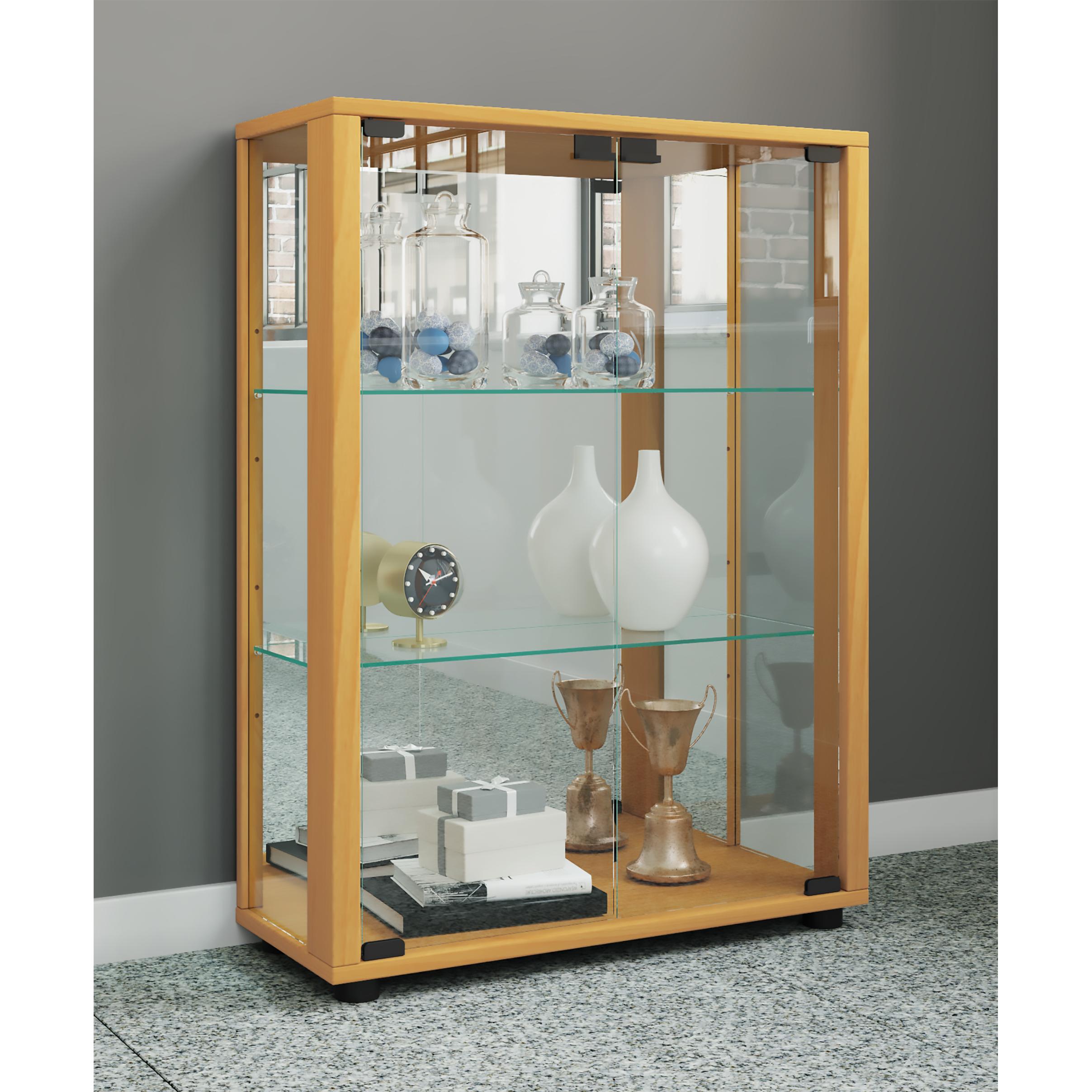 Vitrina de madera Vitrina de cristal coleccionable Vitrina de pie Espejo Sintalo Vitrina de madera Vitrina de cristal coleccionable Vitrina de pie Espejo Sintalo