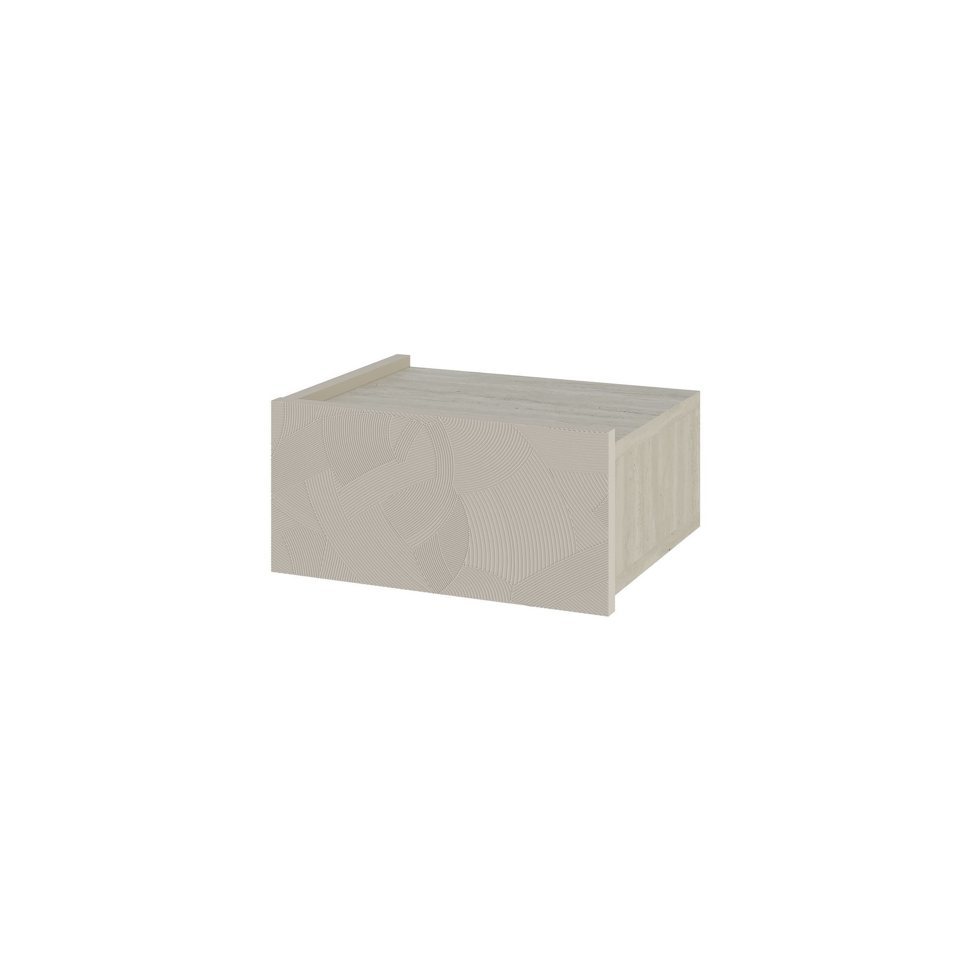 Habitat y Jardin - Mesilla de noche de madera "Onda" con iluminación LED - 38 x 31 x 18 cm - Beige