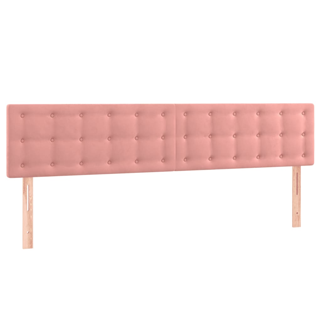 vidaXL Cabecero con LED de terciopelo rosa 200x5x78/88 cm