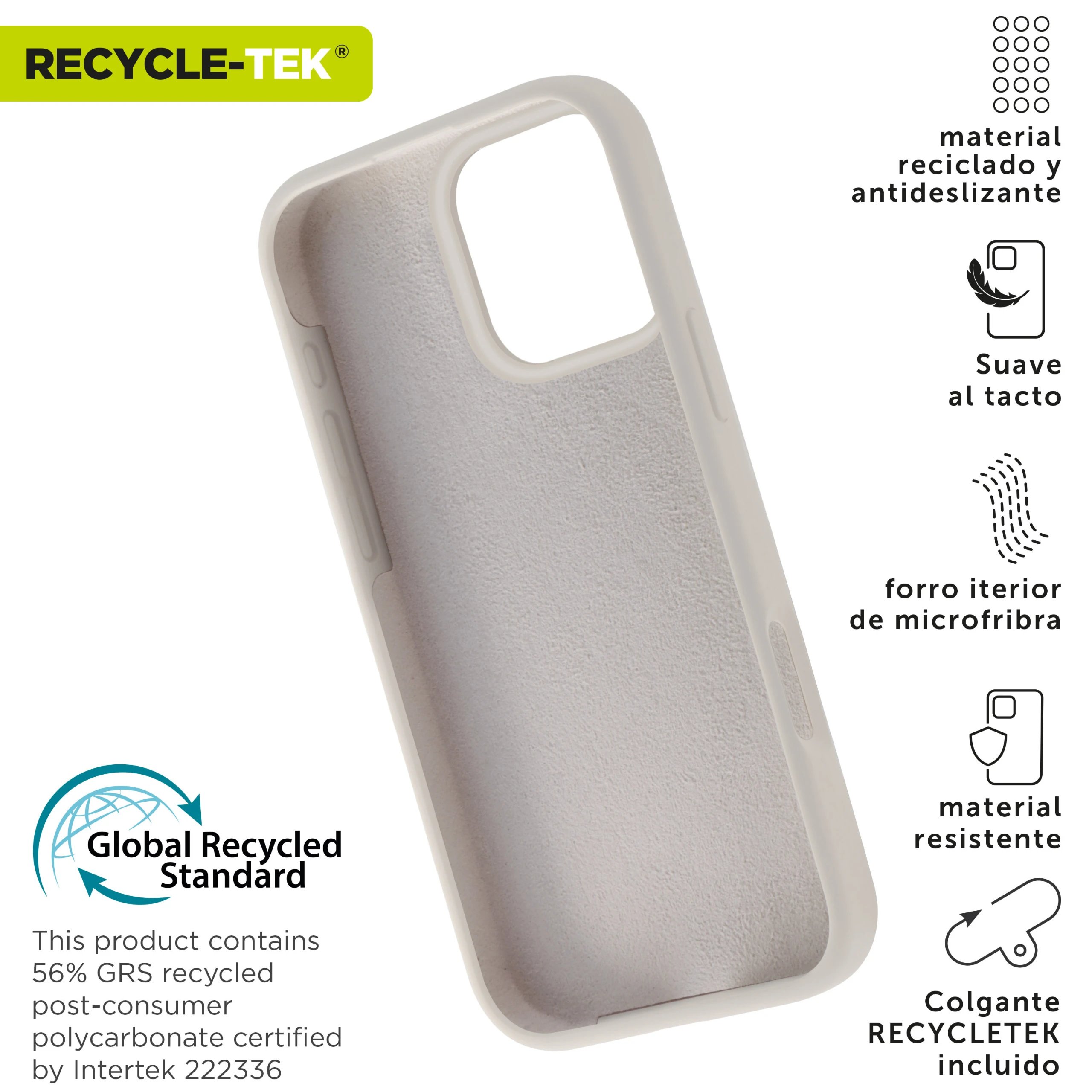 Muvit - Funda para iPhone 16 Pro Max MCBKC0317 de silicona líquida reciclada, protección integral contra impactos y arañazos, diseño delgado y tacto suave nude