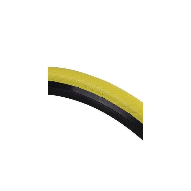 Tannus - Cubierta para bicicleta Slick 700x23 Regular Amarillo 23-622, sin cámara, antipinchazos, ligera (370 g), ideal para cicloturismo y descensos en carreteras irregulares