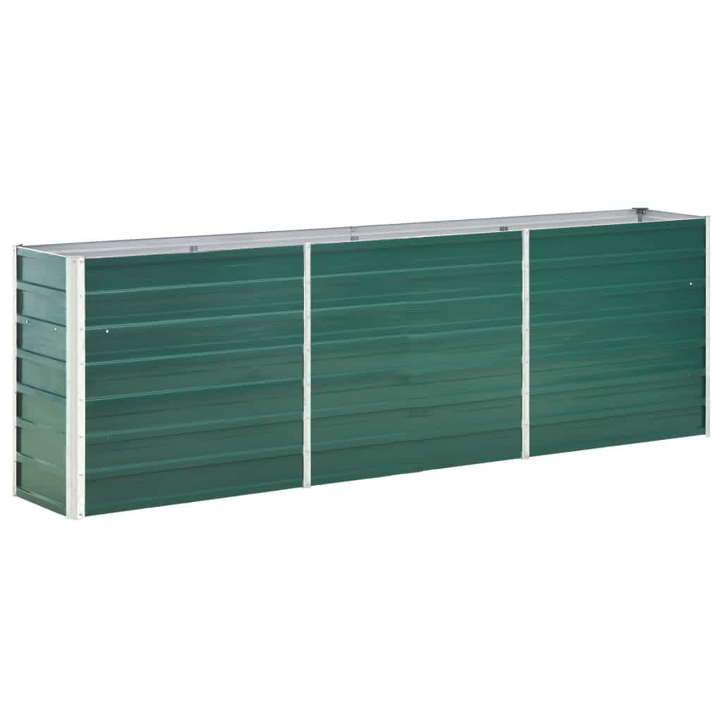 vidaXL Arriate de acero galvanizado verde dimensiones 240 x 80 x 77 cm,  240 x 80 x 45 cm,  100 x 40 x 45 cm y mas