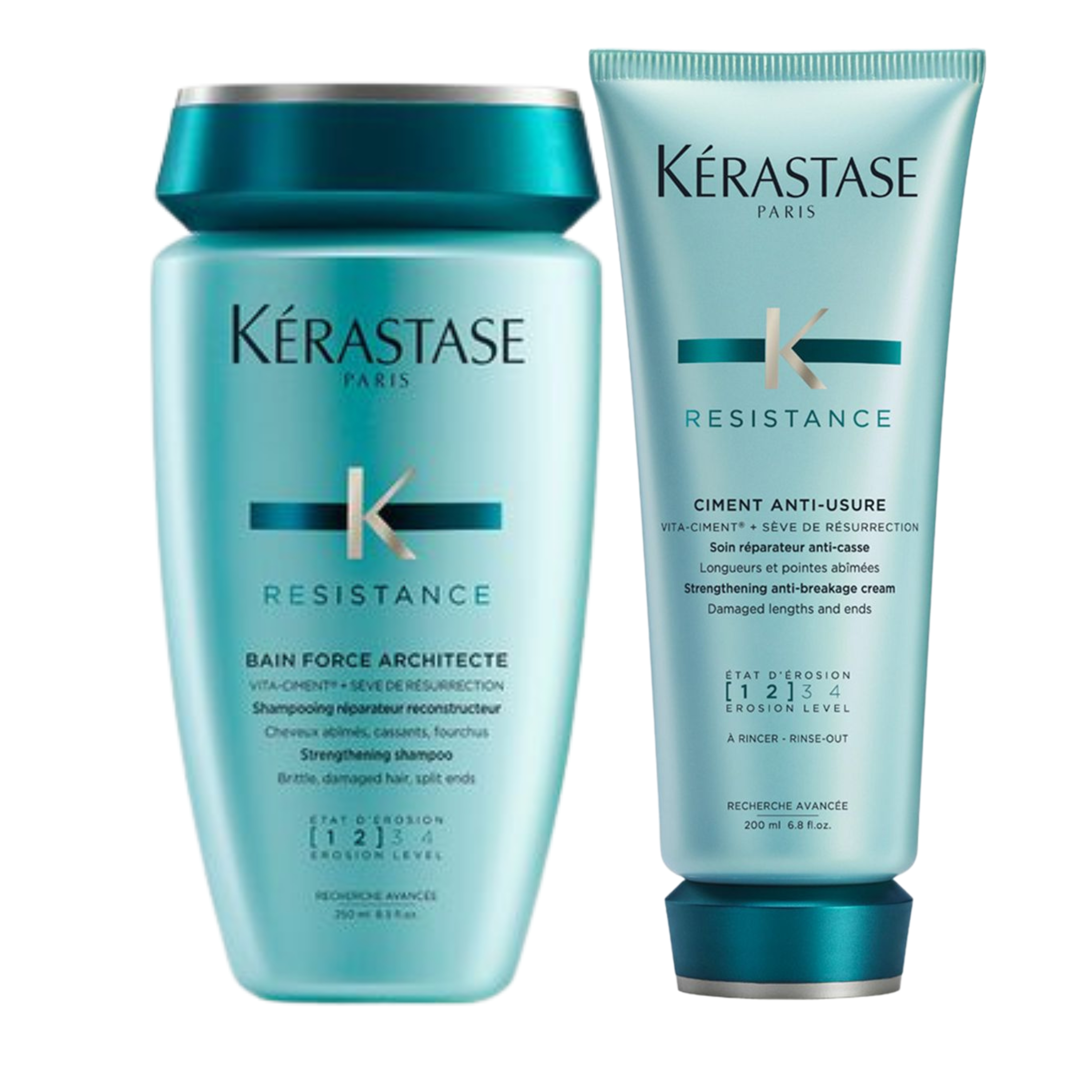 Pack Kérastase Résistance Bain Force Architecte Champú x2 – Cabello Dañado y Debilitado