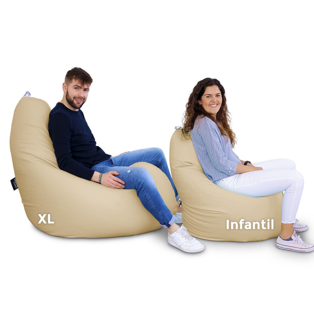 Puff Pera Relax Polipiel Crudo HAPPERS - Cómodo, ligero y resistente. Make it Happers®