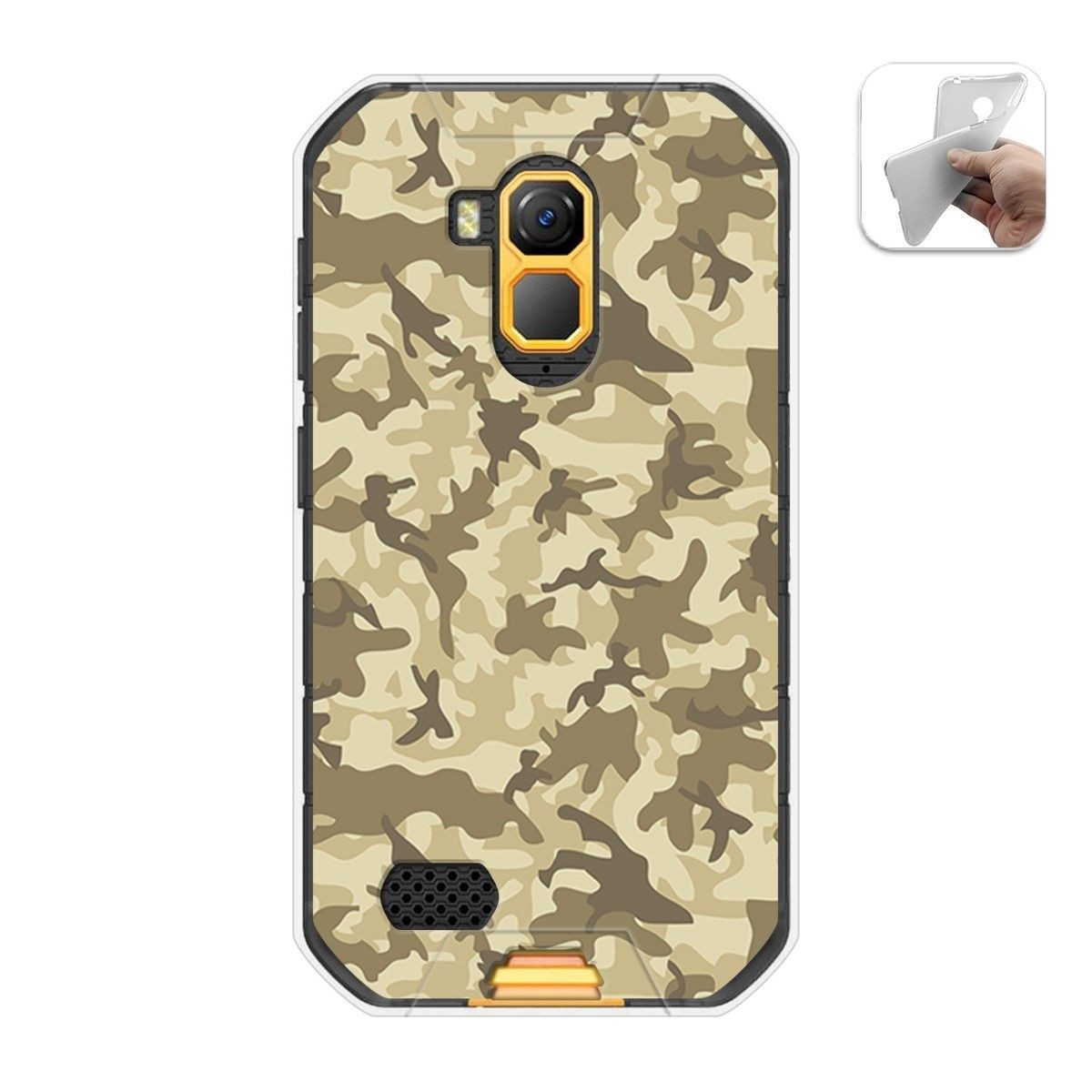 Tumundosmartphone Funda Gel Tpu para Ulefone Armor X7 / X7 Pro diseño Sand Camuflaje Dibujos