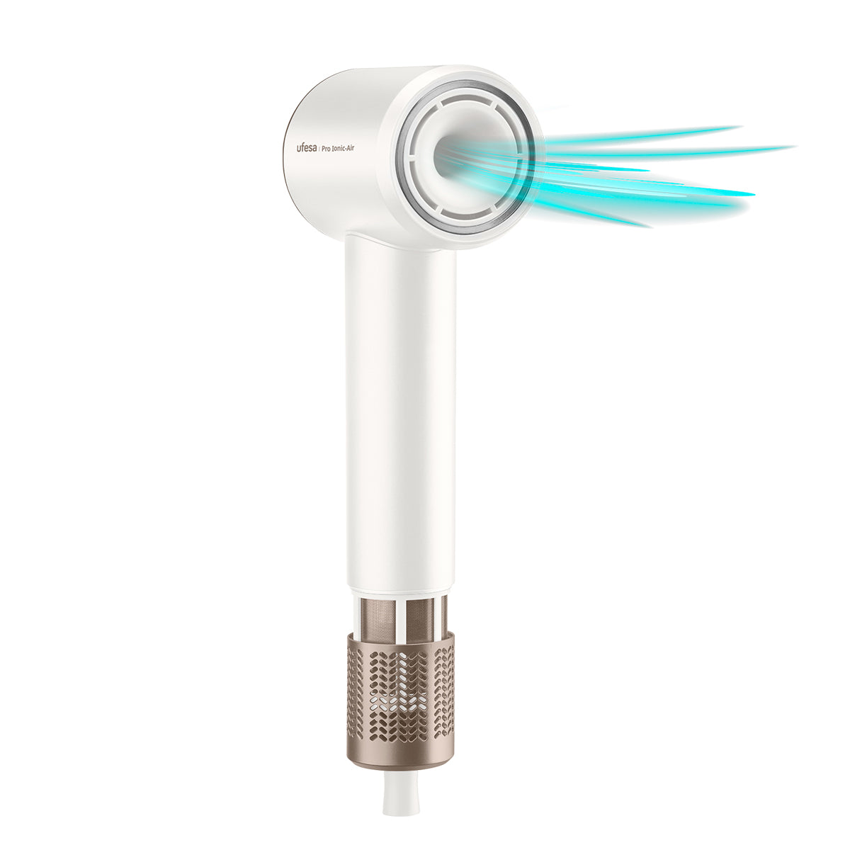 Ufesa - Secador Pro Ionic Air de pelo profesional con motor digital de alta velocidad (105.000 rpm), sensor inteligente de temperatura y generador de iones (20M+/cm³) para secado ultra-rápido, antiencrespamiento y brillo intenso