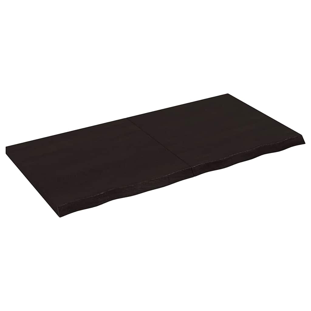 vidaXL Encimera baño madera maciza tratada marrón claro 120x60x(2-4)cm