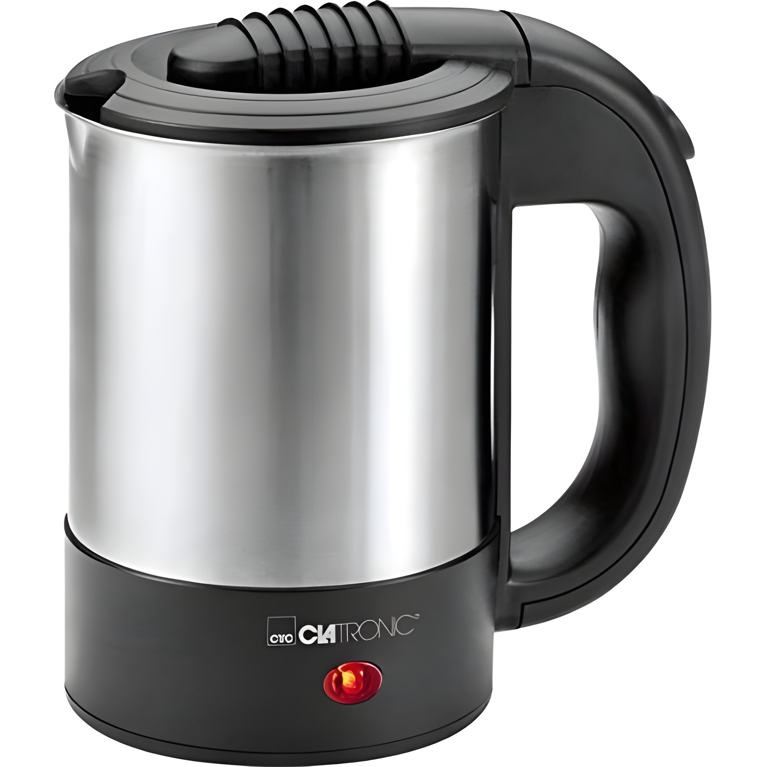 Clatronic WKR 3624 Small Travel Electric Kettle, 0.5L Stainless Steel with Auto Shut-off, Dry Boil Protection, 1000W Fast Boiling Electric Water Heater for Portable Use.