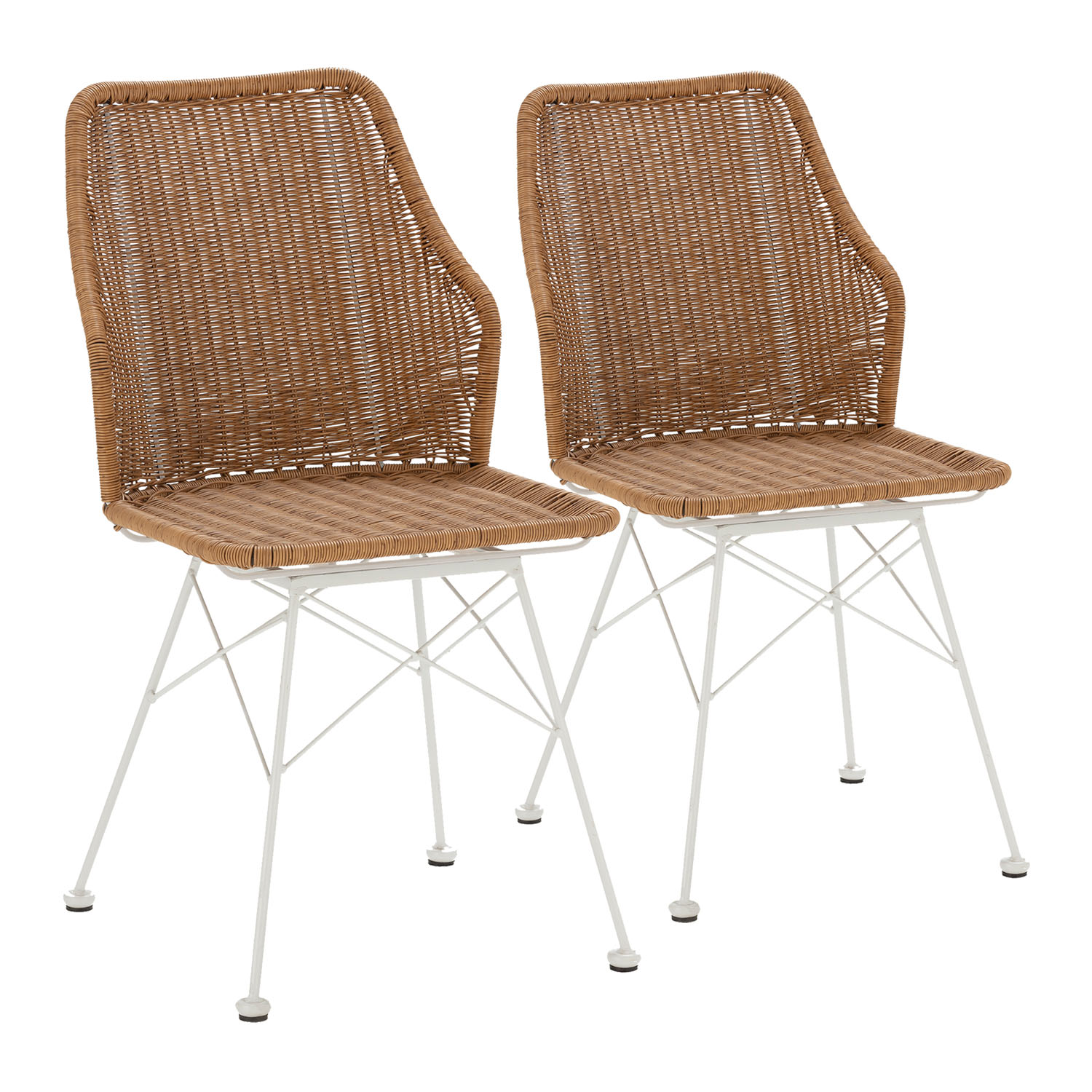 VS Venta-Stock Pack 2 sillas de comedor o jardín Paola Ratan/Blanco