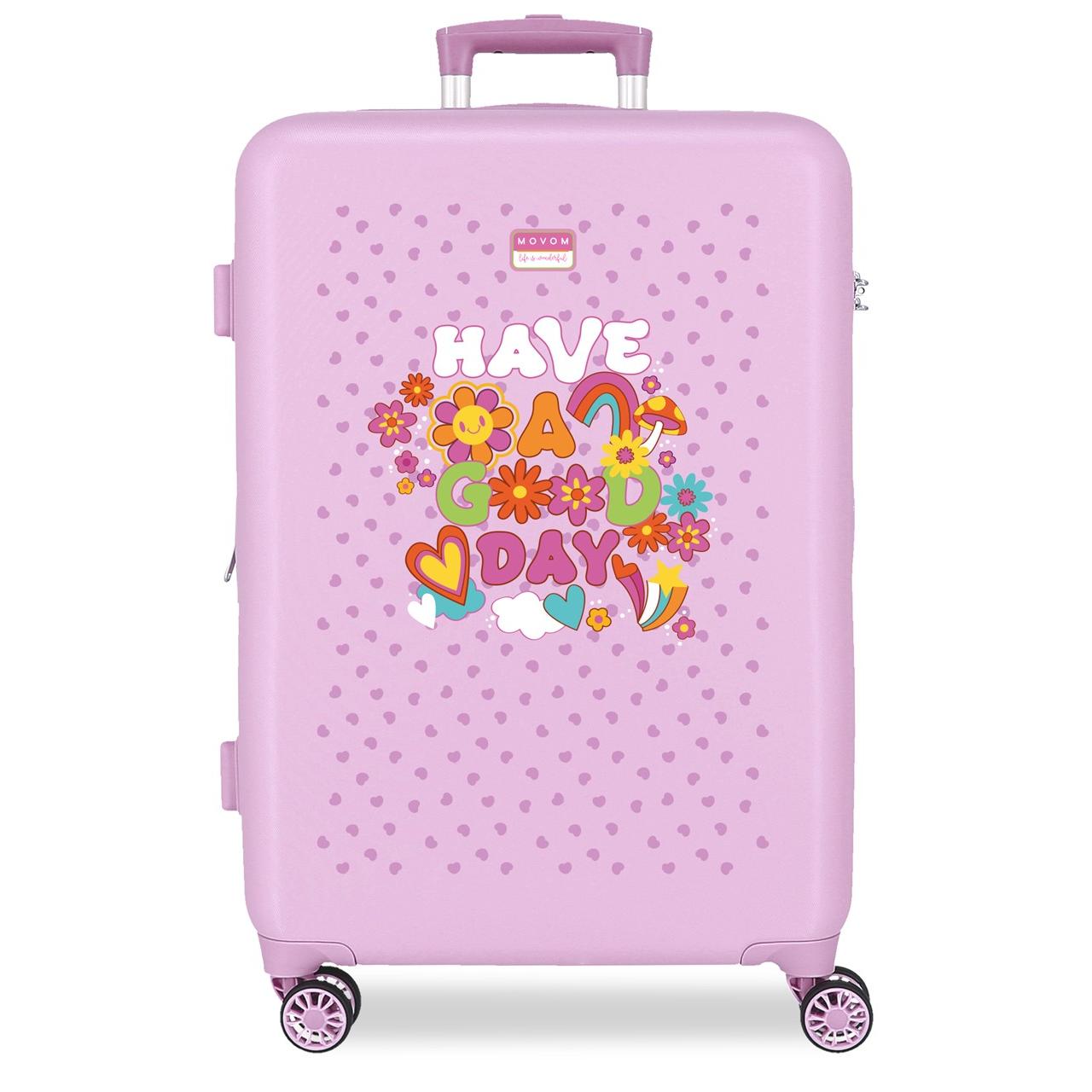 Maleta mediana Movom Good day lila 46x65x23 cm
