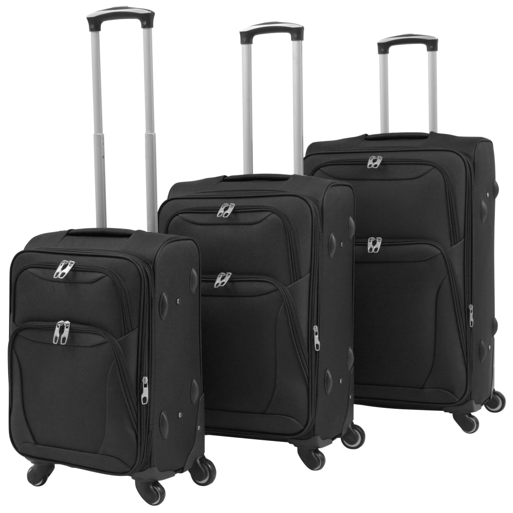 vidaXL Juego de Maletas con Ruedas 3 Piezas Mochila Equipaje Bolso Viaje Color Café,  Azul marino,  Negro y mas