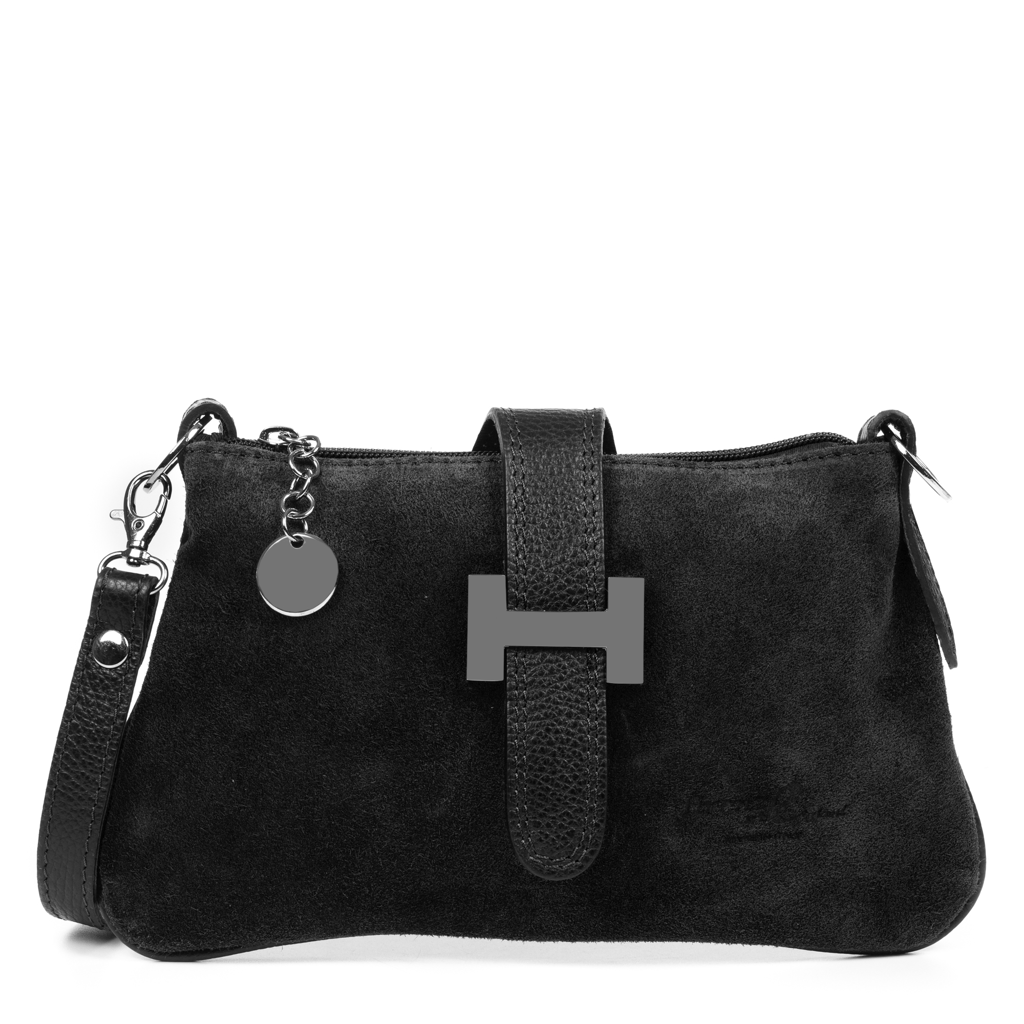 Firenze Artegiani. Allerona Bolso de mano Mujer. Piel auténtica Gamuza Dollaro. Made in Italy. Vera Pelle Italiana.