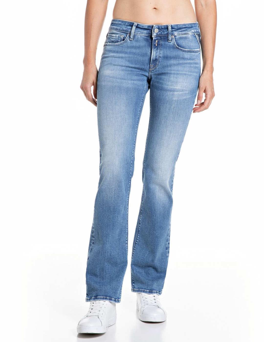 Pantalón vaquero Replay azul claro flared para mujer