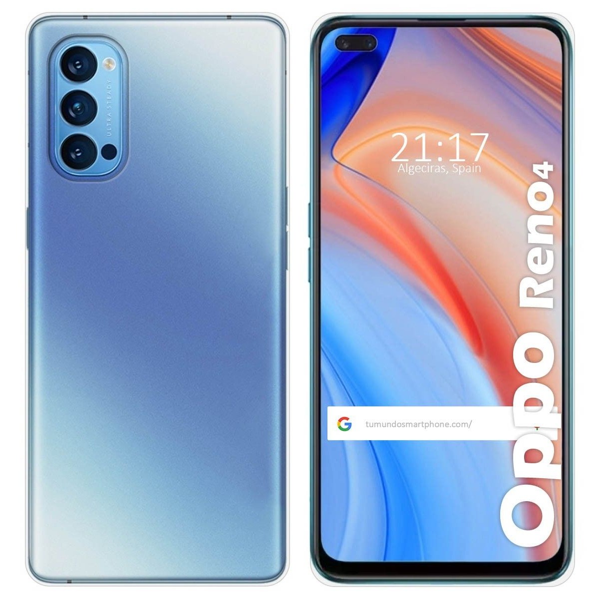 Tumundosmartphone Funda Silicona Gel TPU Transparente para Oppo Reno 4 5G