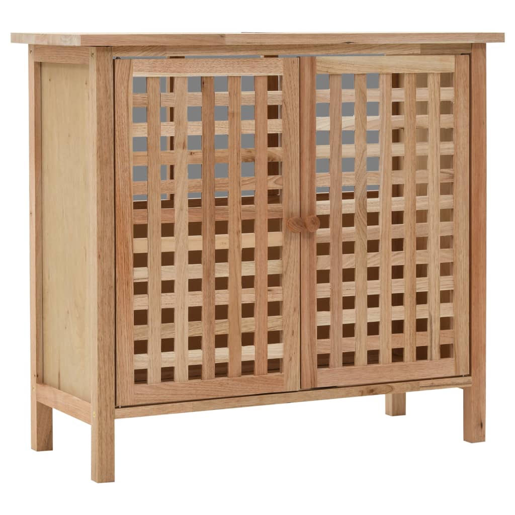vidaXL Mueble de lavabo madera maciza de nogal 66x29x61 cm