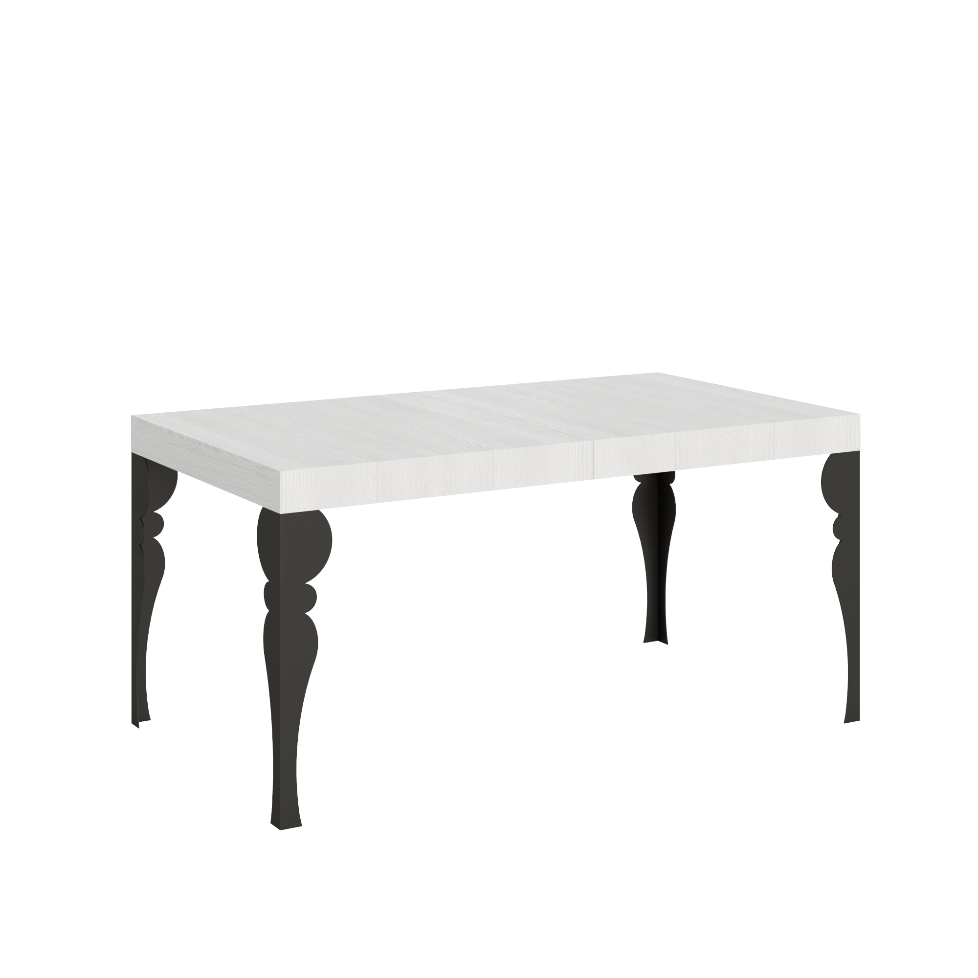 Mesa extensible 90x160/420 cm Paxon Blanco Fresno Estructura Antracita - Itamoby