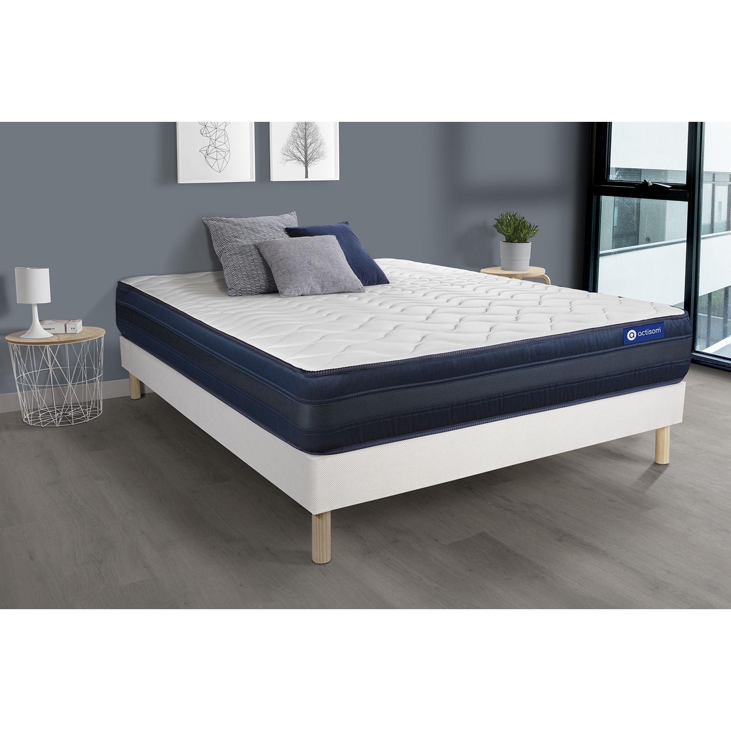 Pack colchón Actiflex tech 120x195cm + Somier multiláminas, Muelles ensacados y espuma viscoelástica