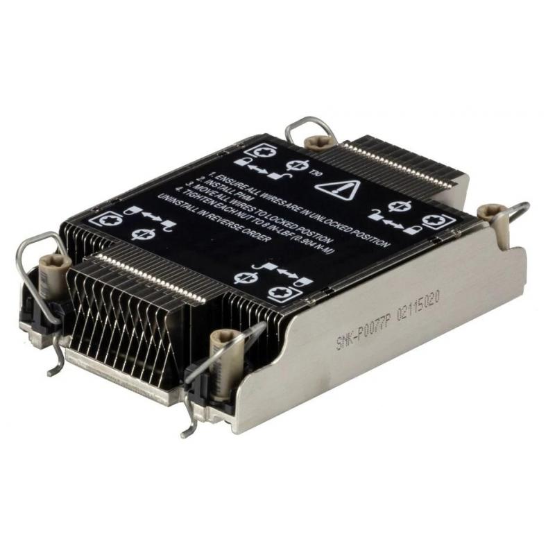 Supermicro SNK-P0077P sistema de refrigeración para ordenador Procesador Disipador térmico/Radiador Negro, Acero inoxidable