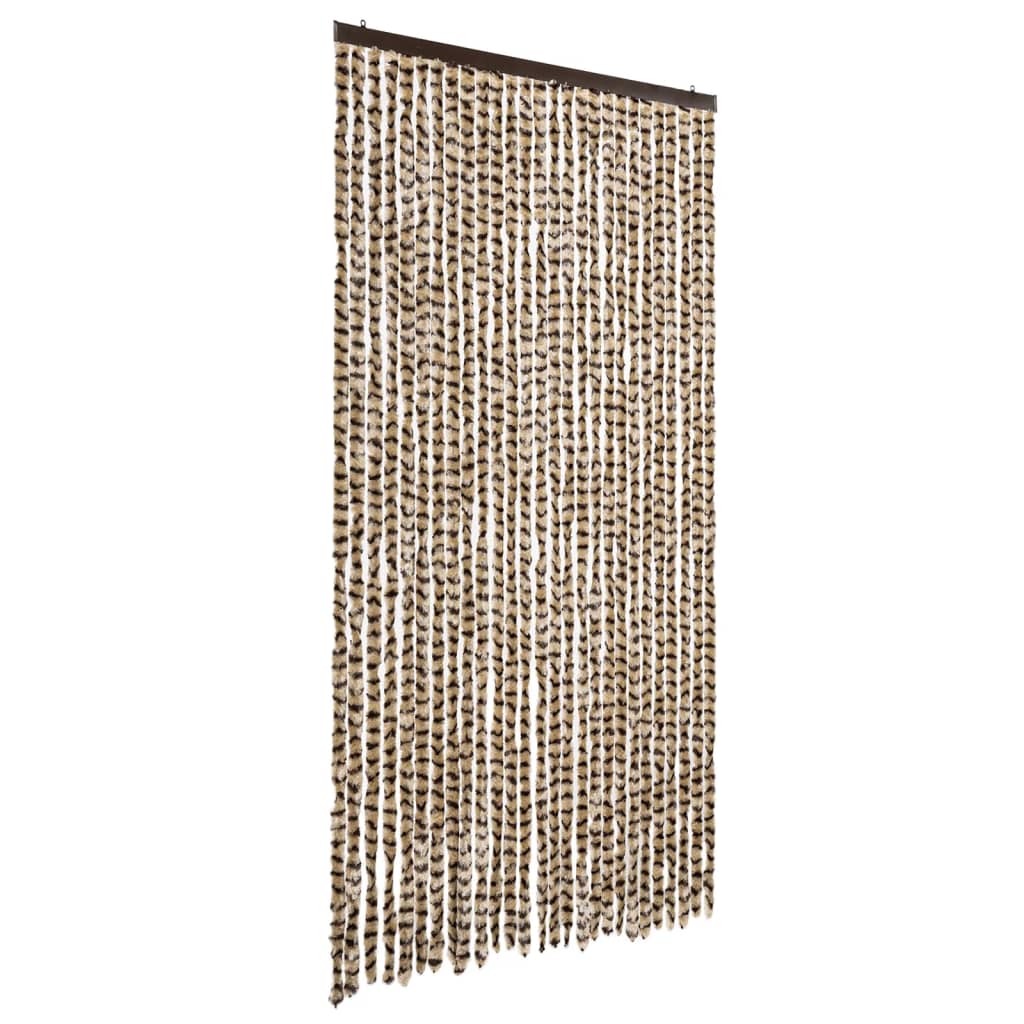 vidaXL Cortina antimoscas chenilla 118x220 cm Color Taupe,  Beige,  Beige y marrón y mas
