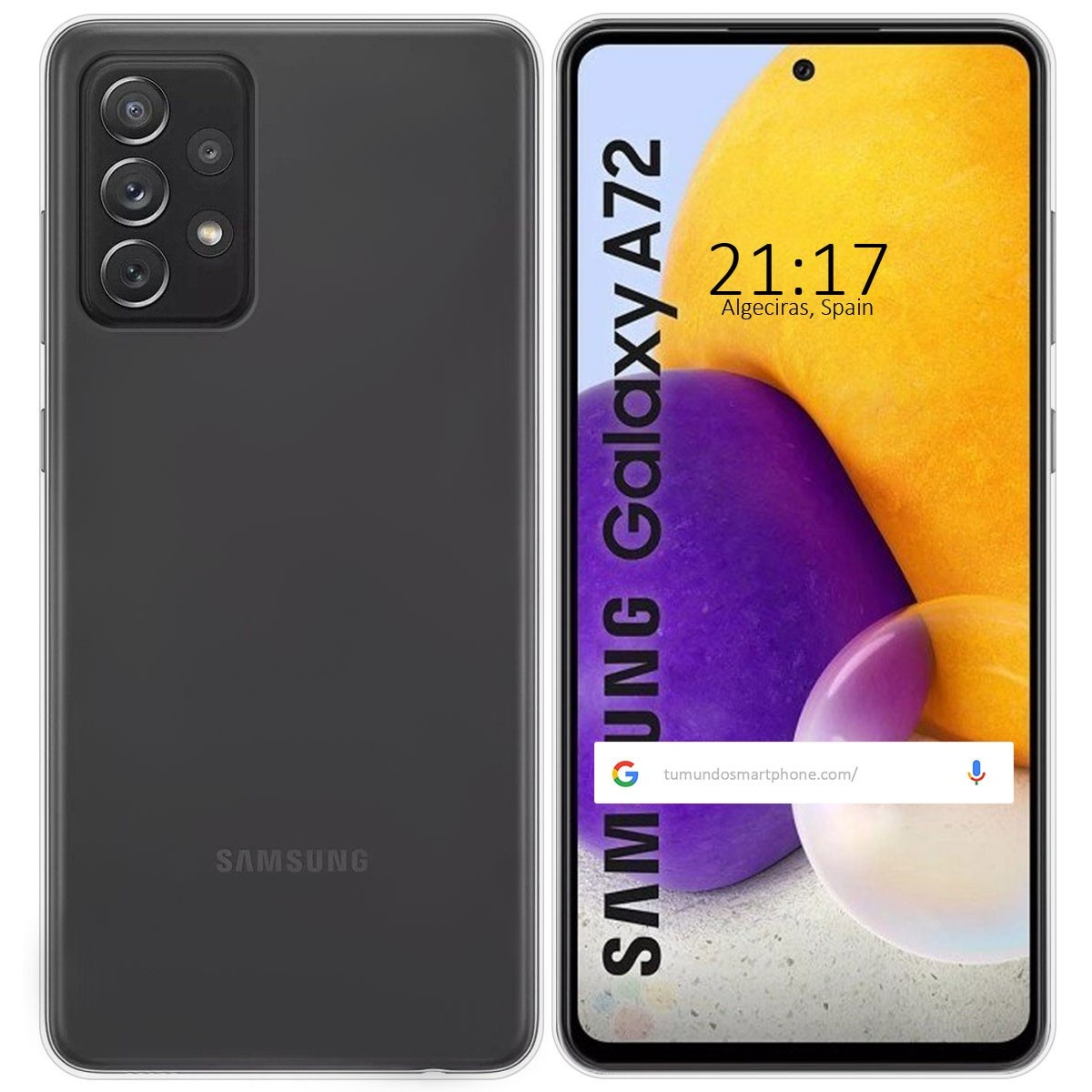 Tumundosmartphone Funda Silicona Gel TPU Transparente para Samsung Galaxy A72