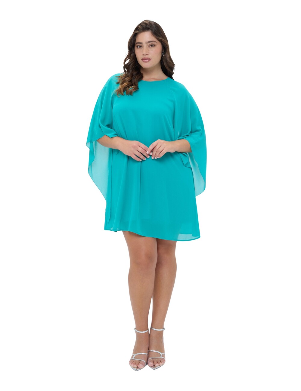 Fiorella Rubino - Vestido de georgette con maximangas kimono