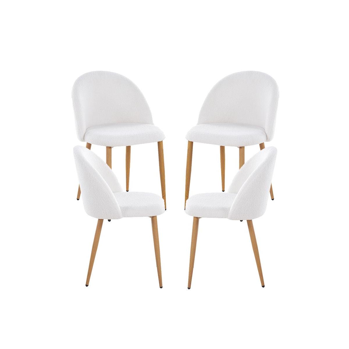 Regalos Miguel - Packs Sillas Comedor - Pack 4 Sillas Vint Borreguito - Blanco