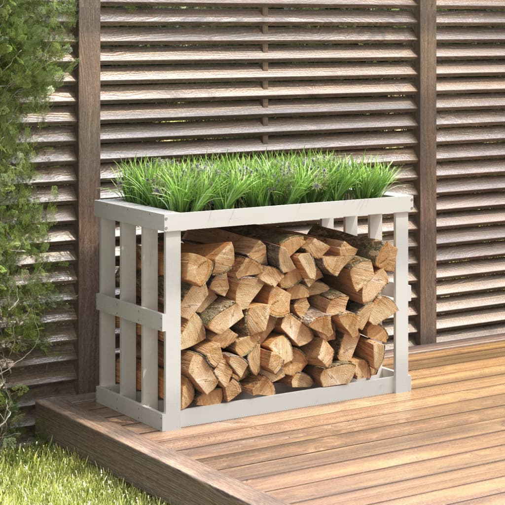 vidaXL Soporte para Leña de Exterior Chimenea Color Marrón miel,  Natural,  Blanco y mas