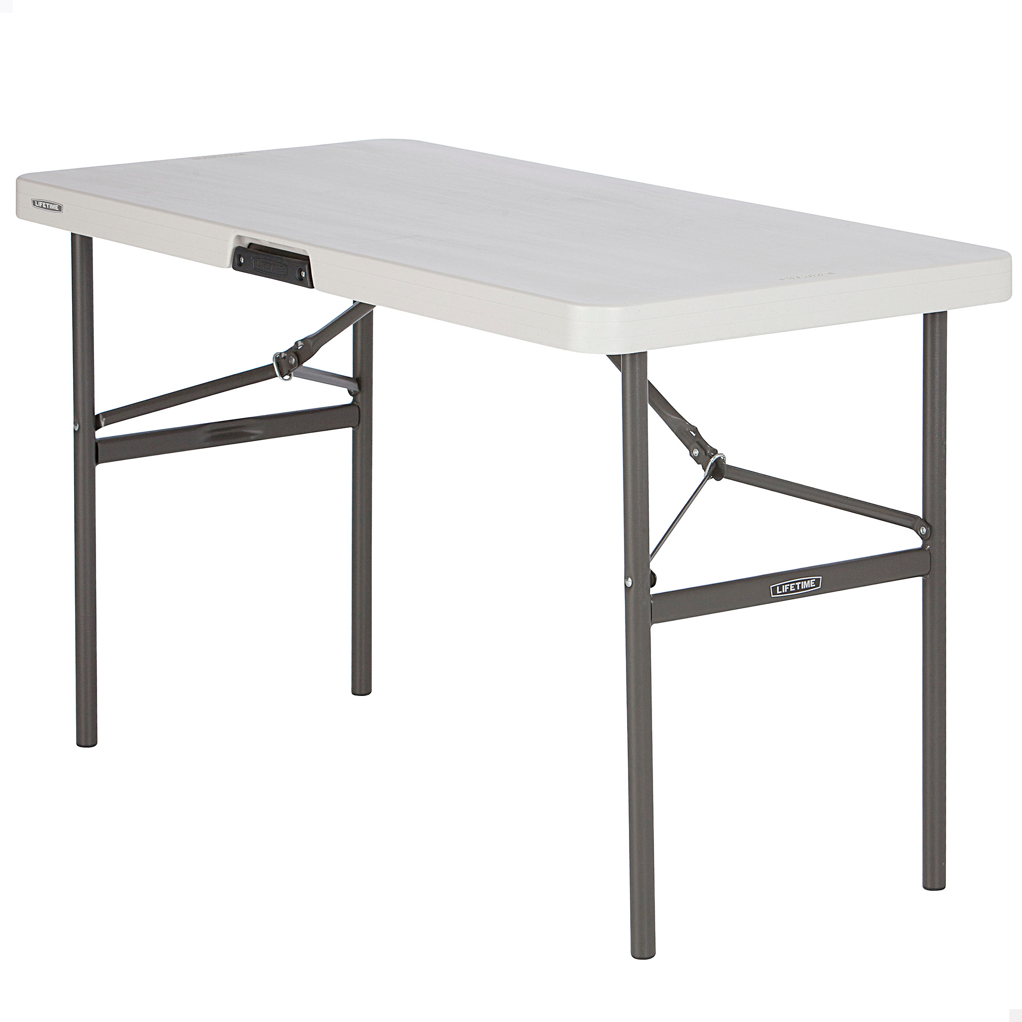 Lifetime - Mesa plegable ultrarresistente, Medidas 122x61x74 cm, máx. 680 kg, polietileno, estructura de acero, para 4 personas, sistema anticierre, resistente al agua, manchas y rayos UV, con asa para transporte, eventos, exterior