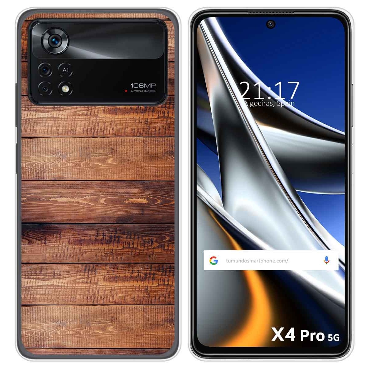 Funda Silicona para Xiaomi POCO X4 Pro 5G diseño Madera 02 Dibujos