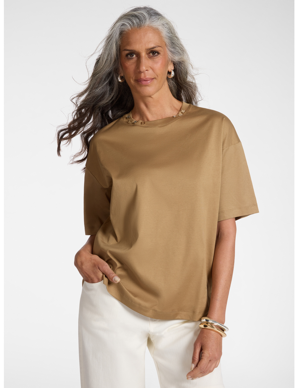 Elena Mirò - Camiseta con aplicaciones Monogram
