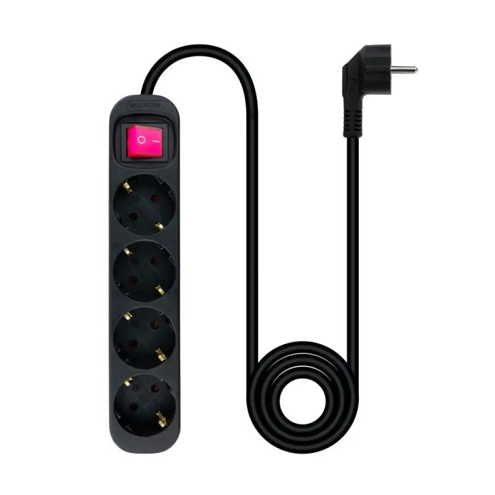 Nanocable Regleta con Protección 4 Tomas Schuko 1.4m Negra