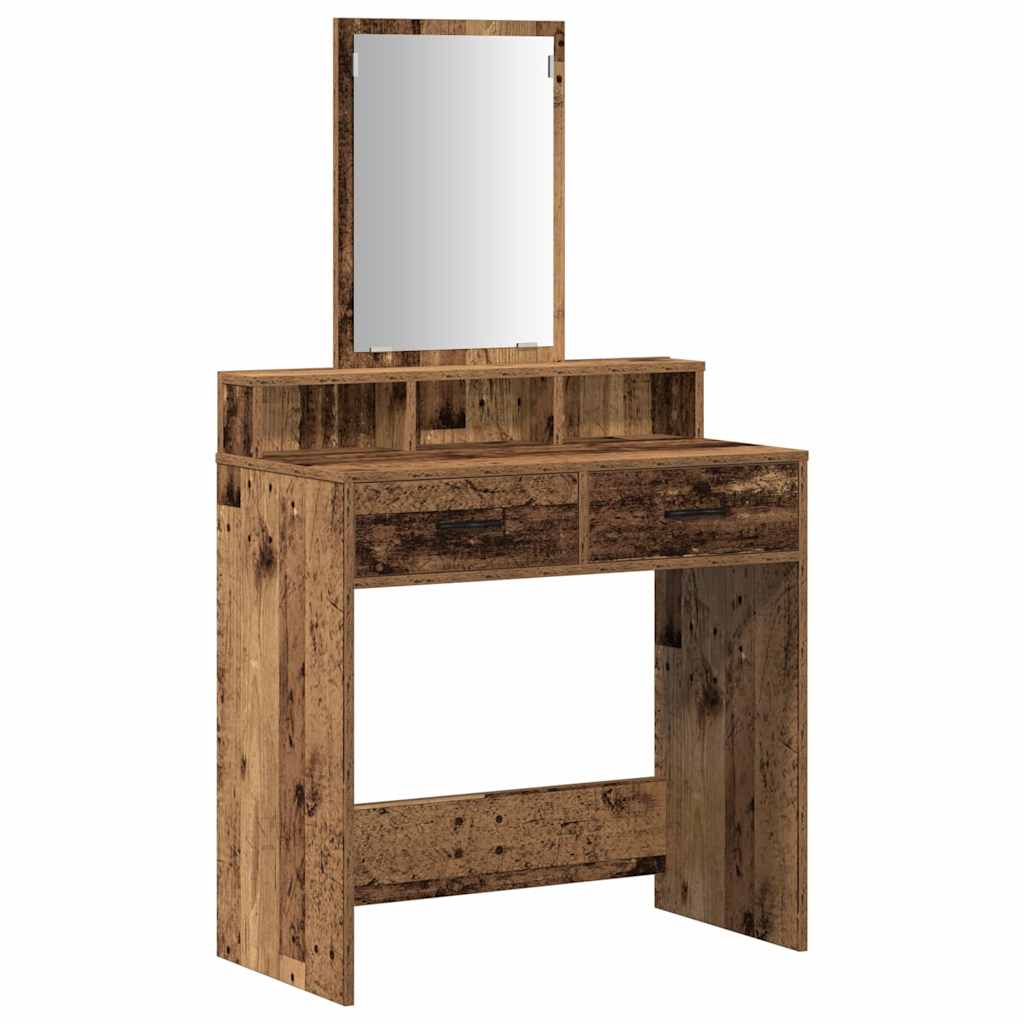 vidaXL Mesa Tocador Madera vieja 79 x 41 x 140 cm Madera de ingeniería