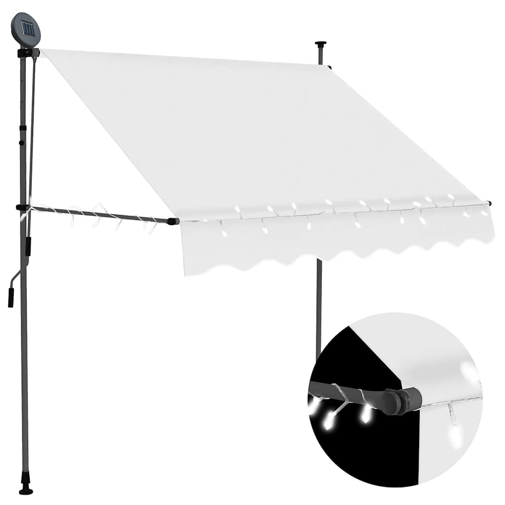 vidaXL Toldo manual retráctil con LED crema Multitalle