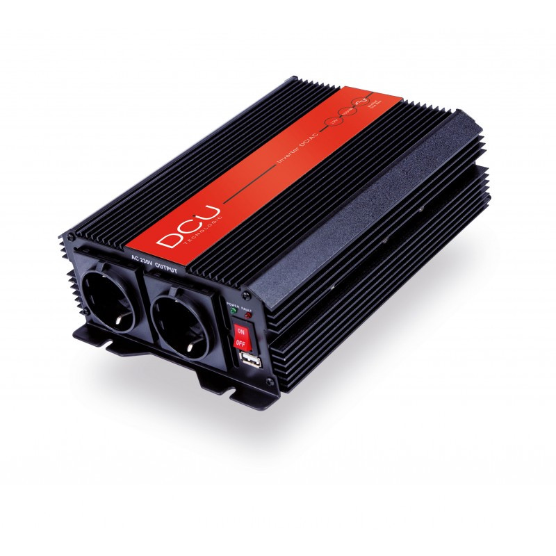 Dcu DCU Inversor Tensión 12Vdc 1000W Onda Modificada con Salida USB y Cables de Alimentación