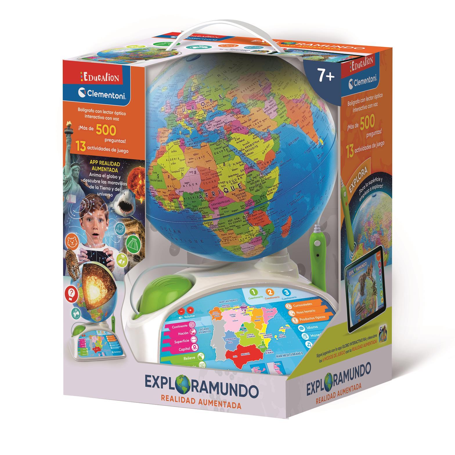 Clementoni - Globo Terráqueo Interactivo - Bola del Mundo Educativa con App de Realidad Aumentada - A Partir de 7 Años - Fabricado en Italia - 55522