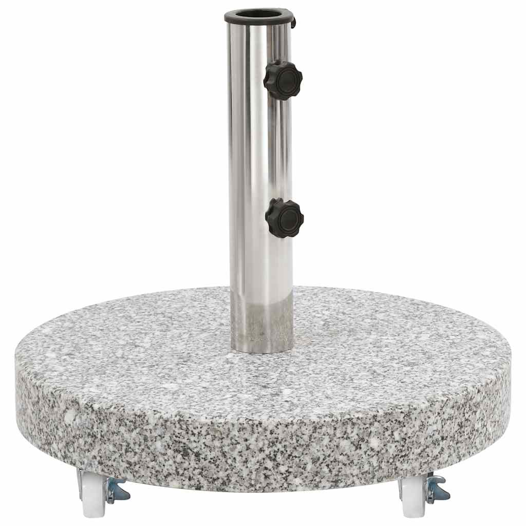 vidaXL Base de Sombrilla Redonda de Granito 30kg Sostener el Parasol Color Negro,  Gris,