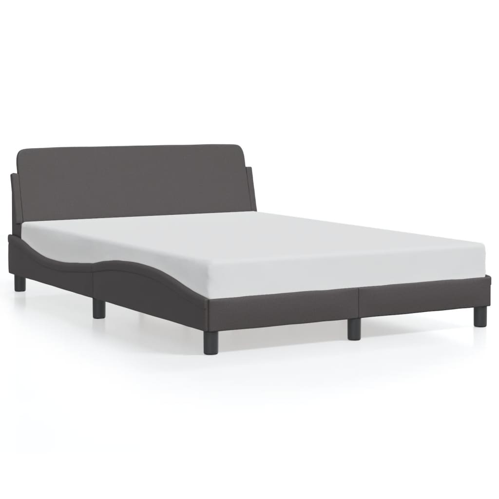 vidaXL Estructura de cama Dover cuero sintético gris 140x190 cm