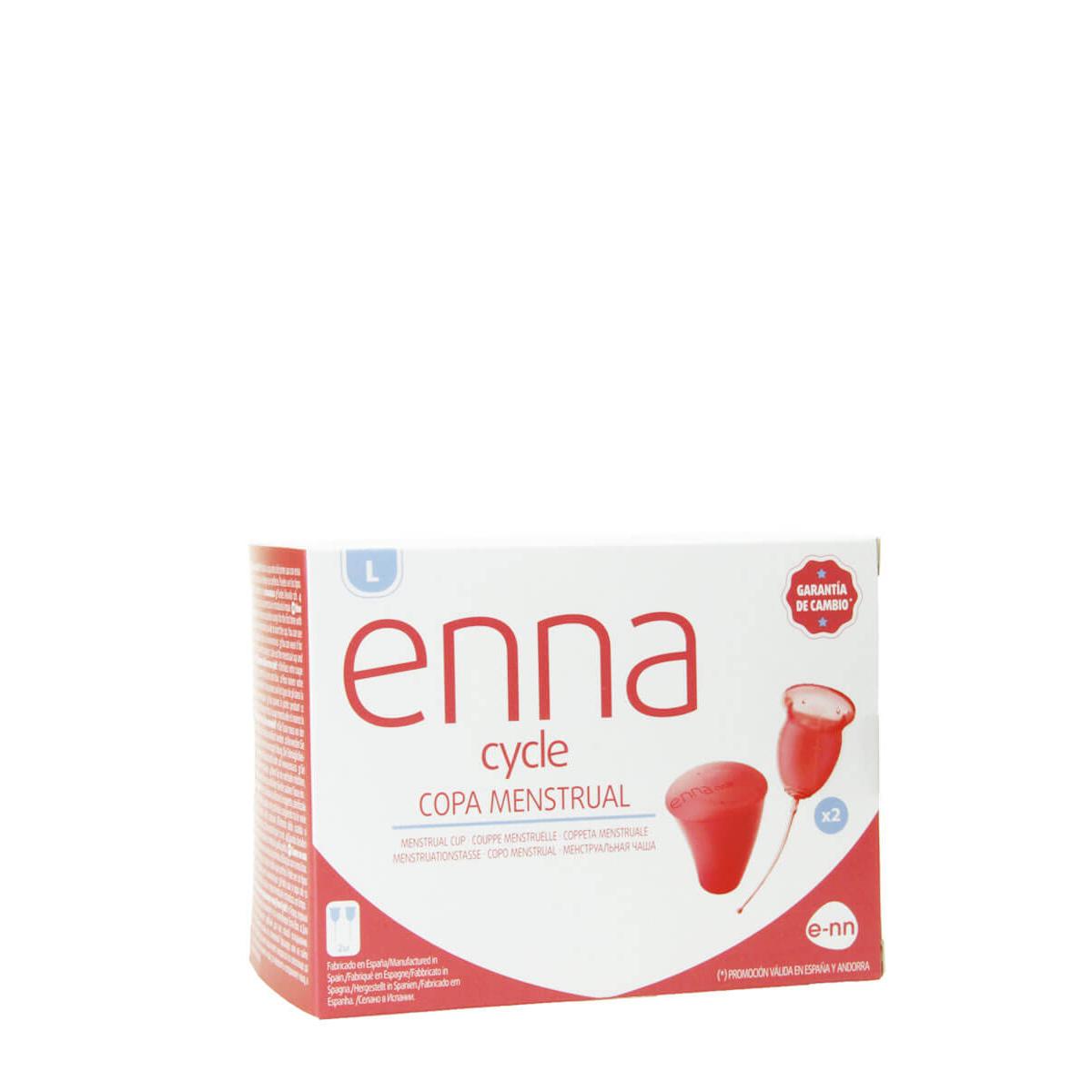 Enna cycle copa menstrual 2 unidades talla l + esterilizador